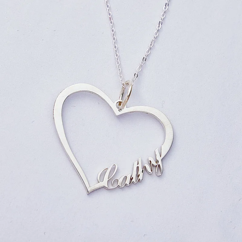 Personalisierte Herz Halskette mit Name