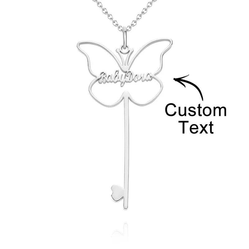 Butterfly Halskette mit Name - Geschenk für Frauen