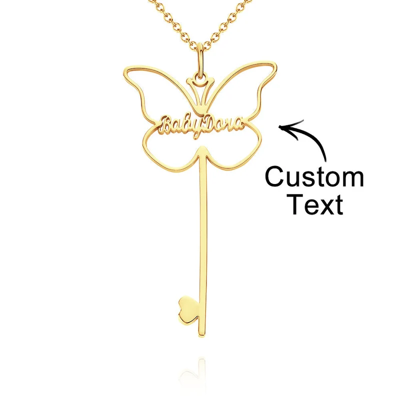 Butterfly Halskette mit Name - Geschenk für Frauen