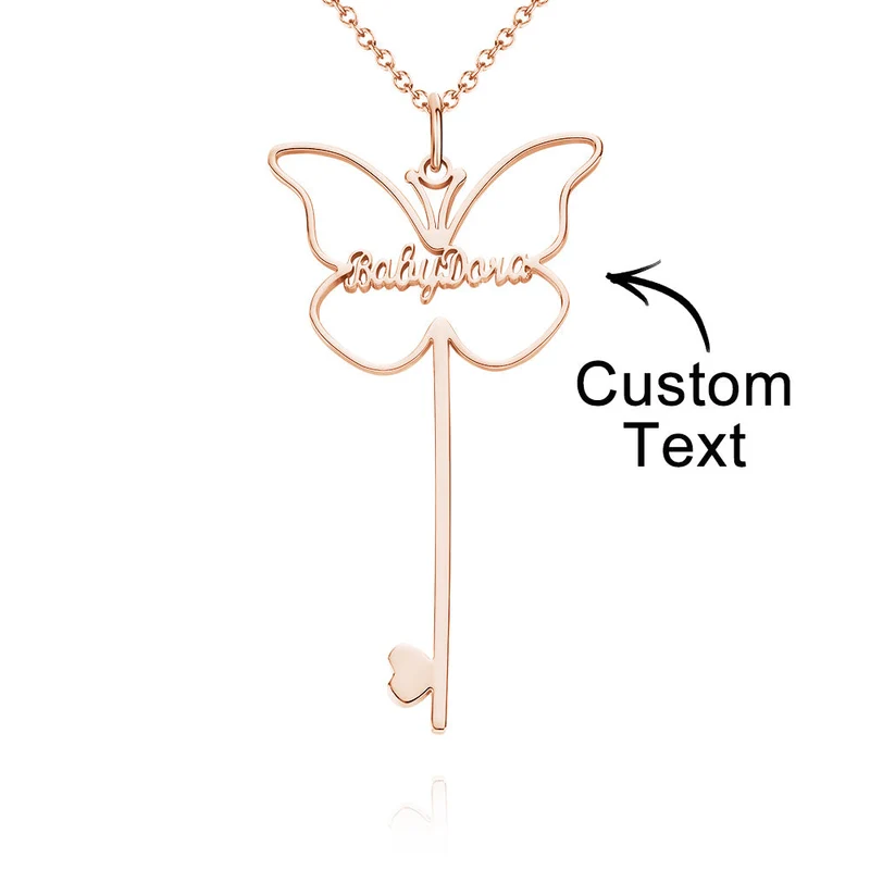 Butterfly Halskette mit Name - Geschenk für Frauen