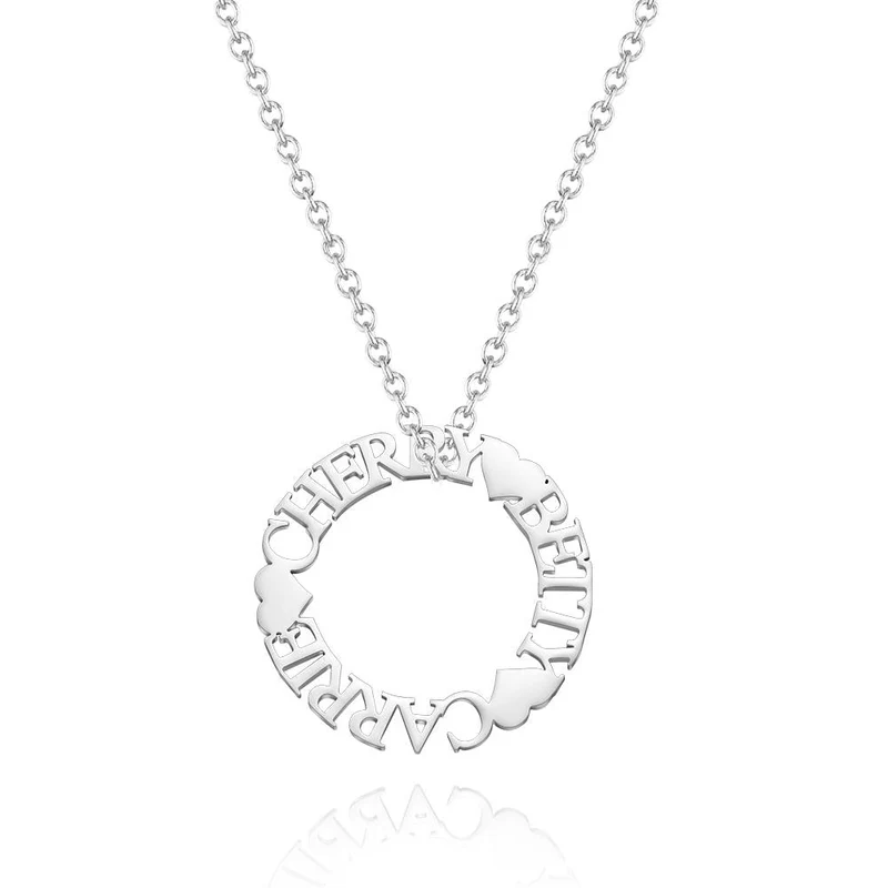 Halskette Kreis mit Namen - Runde Halskette Schmuck Geschenke