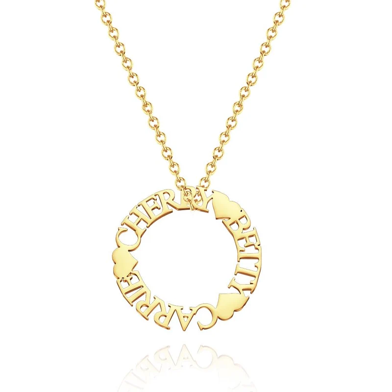 Halskette Kreis mit Namen - Runde Halskette Schmuck Geschenke