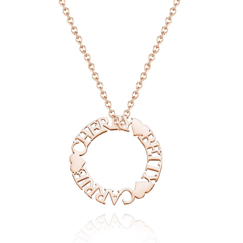 Halskette Kreis mit Namen - Runde Halskette Schmuck Geschenke