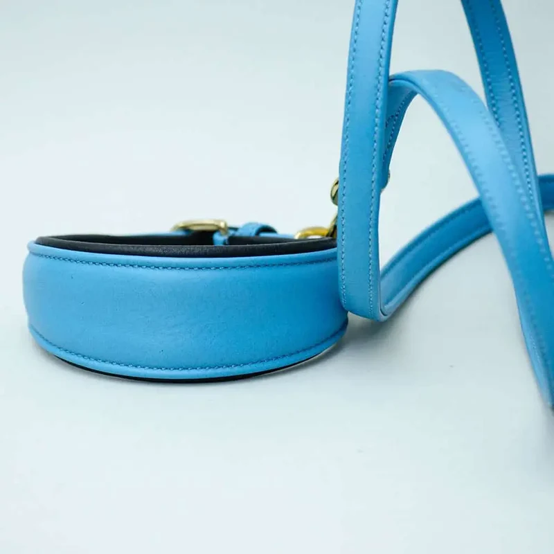 Windhund Lederhalsband - "Greyhound blue"