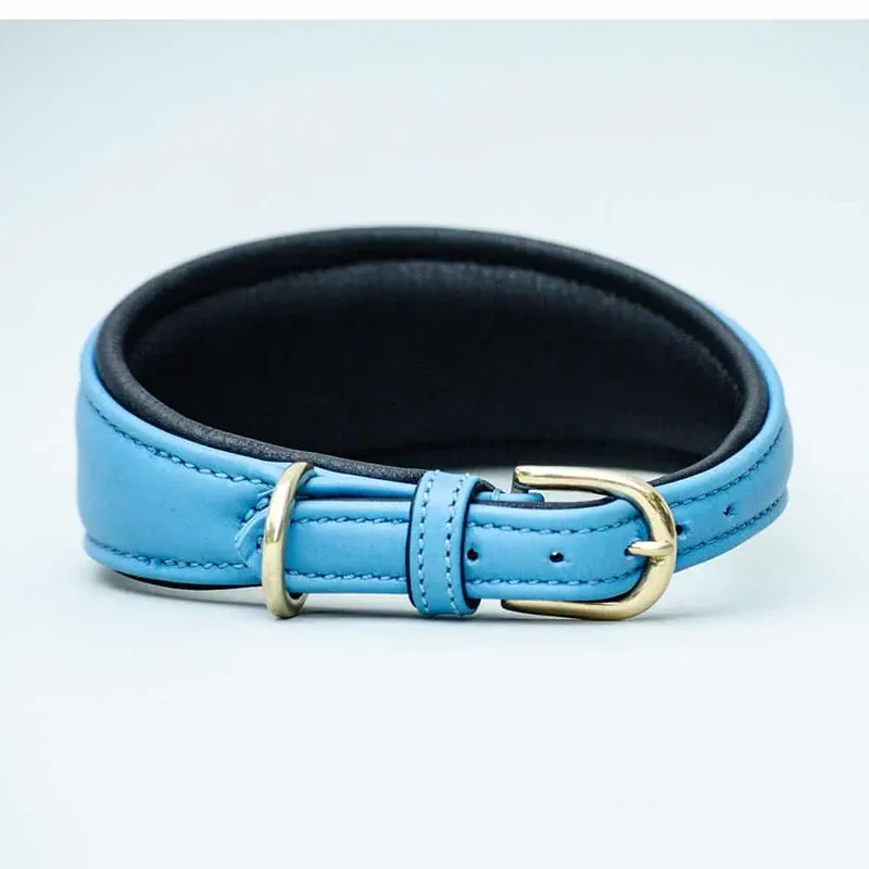 Windhund Lederhalsband - "Greyhound blue"