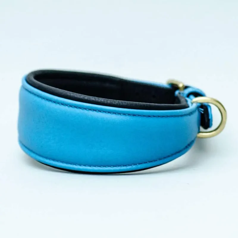 Windhund Lederhalsband - "Greyhound blue"
