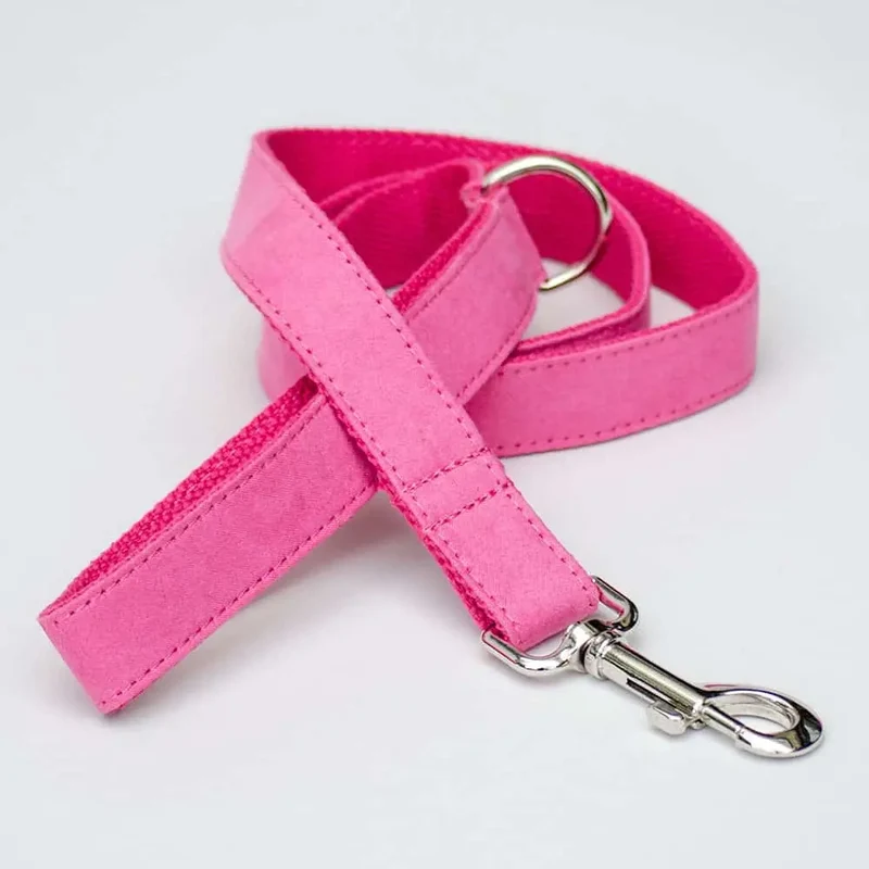 Velours Hundeleine "Color up" - pink