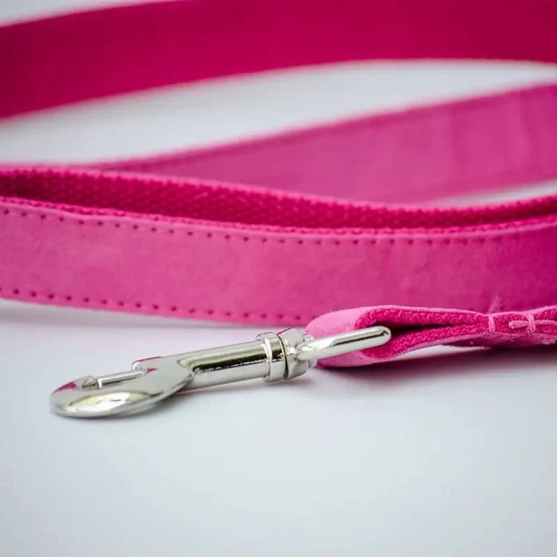 Velours Hundeleine "Color up" - pink
