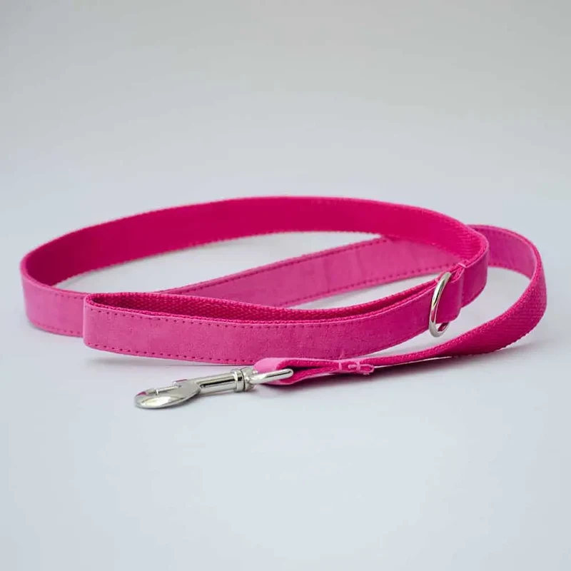 Velours Hundeleine "Color up" - pink
