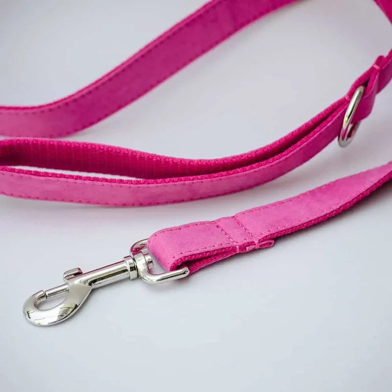 Velours Hundeleine "Color up" - pink