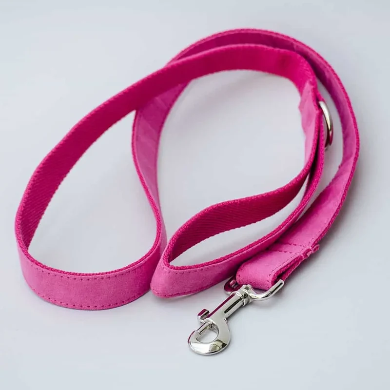 Velours Hundeleine "Color up" - pink