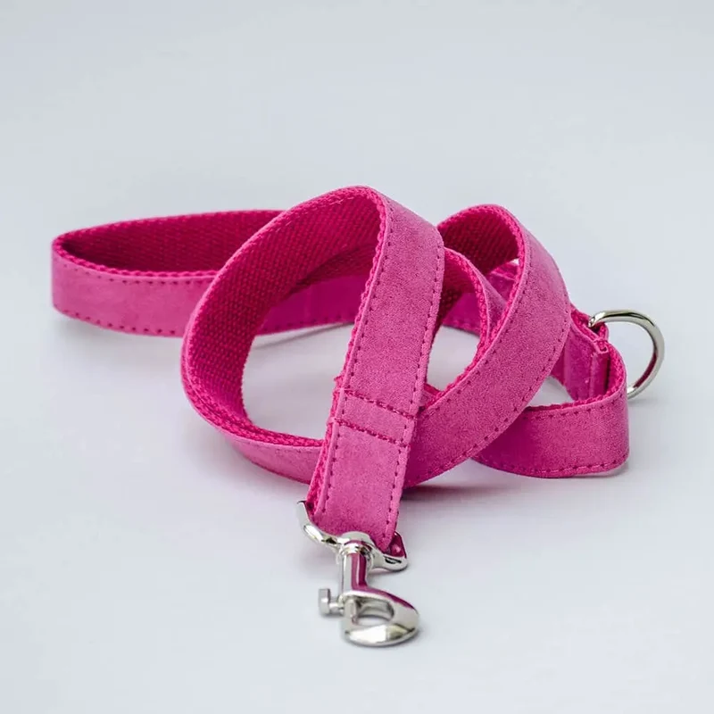 Velours Hundeleine "Color up" - pink