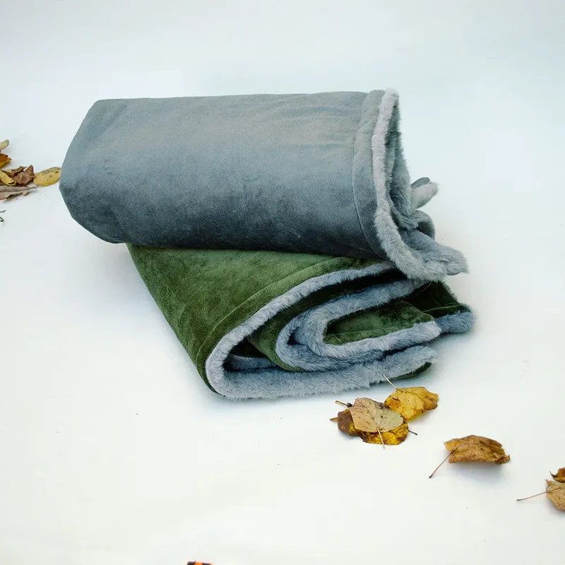 Luxus Hundedecke "Plaid - Deluxe" oliv-grey