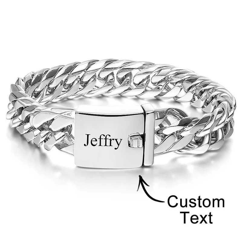 Personalisierbares Armband Edelstahl mit Gravur - Geschenk für Männer