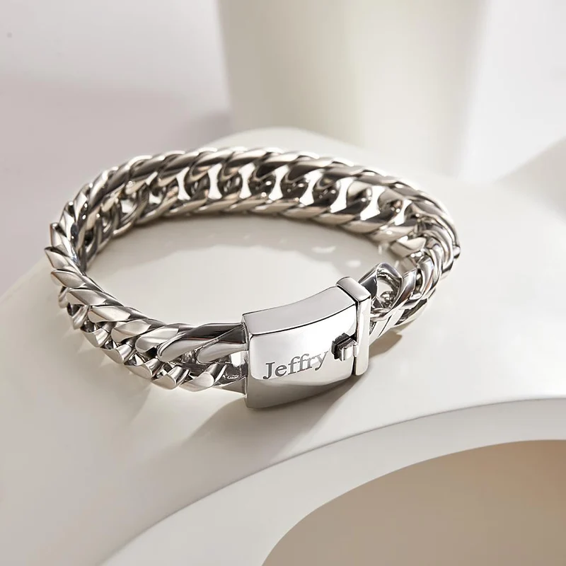 Personalisierbares Armband Edelstahl mit Gravur - Geschenk für Männer