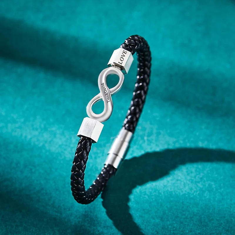 Lederarmband mit Text & Unendlichkeitssymbol - Geschenk für Boyfriend