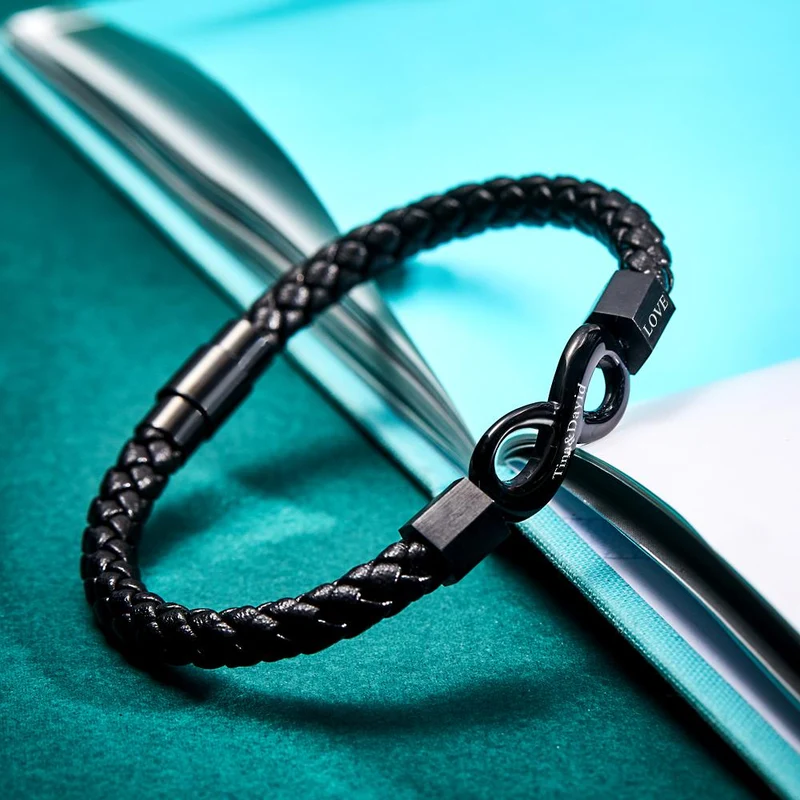 Lederarmband mit Text & Unendlichkeitssymbol - Geschenk für Boyfriend
