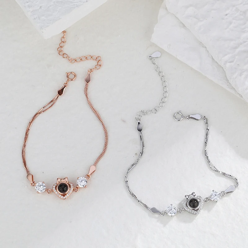 Foto Projektion Armband 925 Sterling Silber
