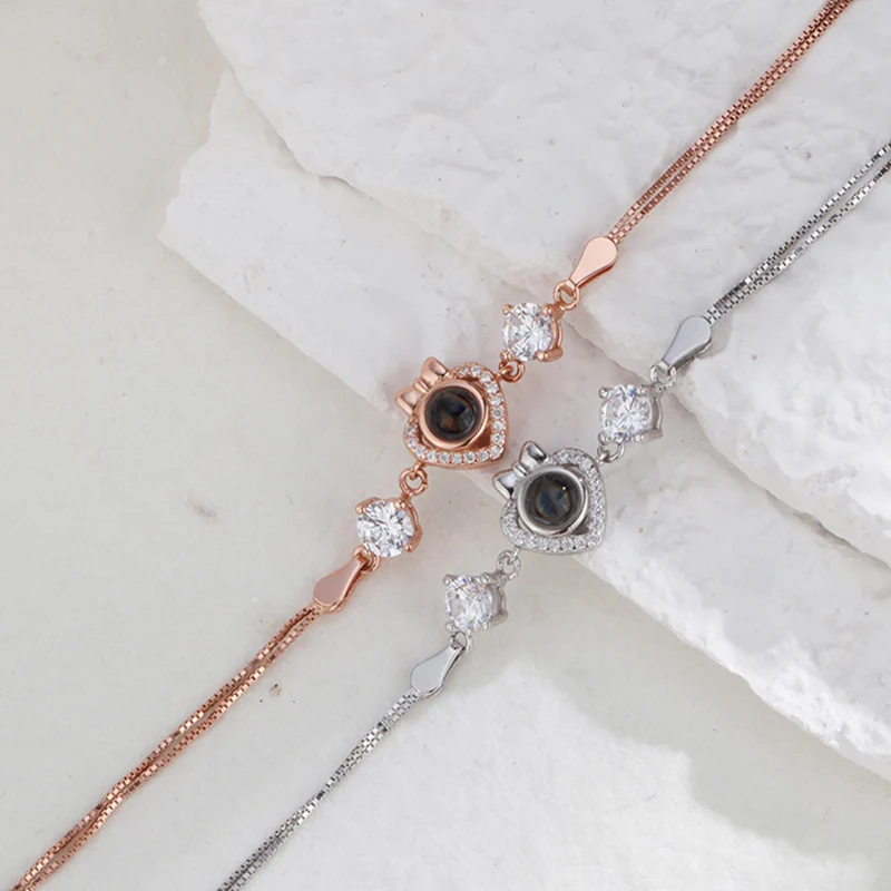 Foto Projektion Armband 925 Sterling Silber