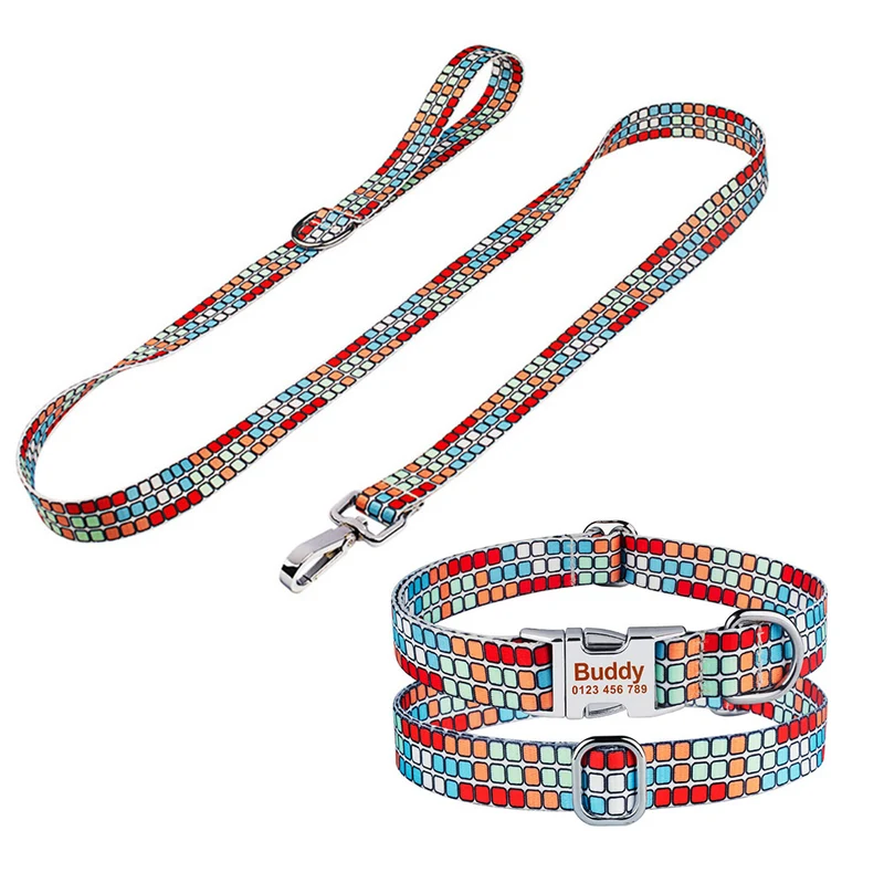 Hundehalsband-Leinen Set mit Gravur