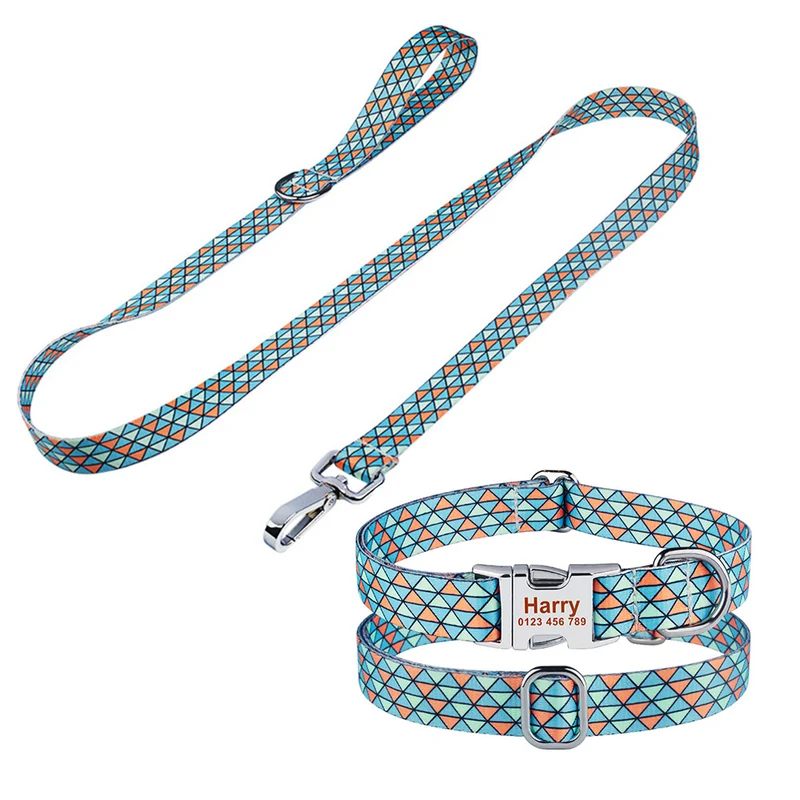 Hundehalsband-Leinen Set mit Gravur