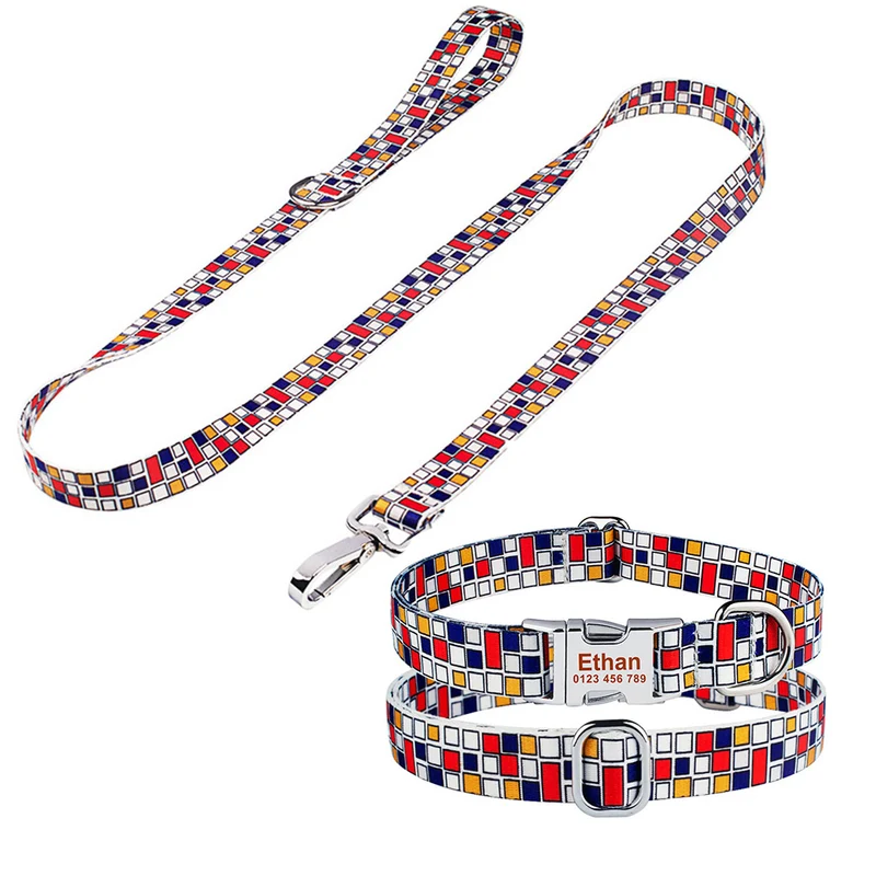 Hundehalsband-Leinen Set mit Gravur