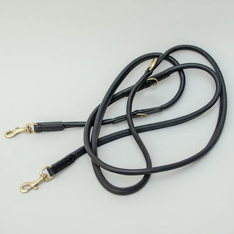 Hundeleine "Rolled Nappa" - black