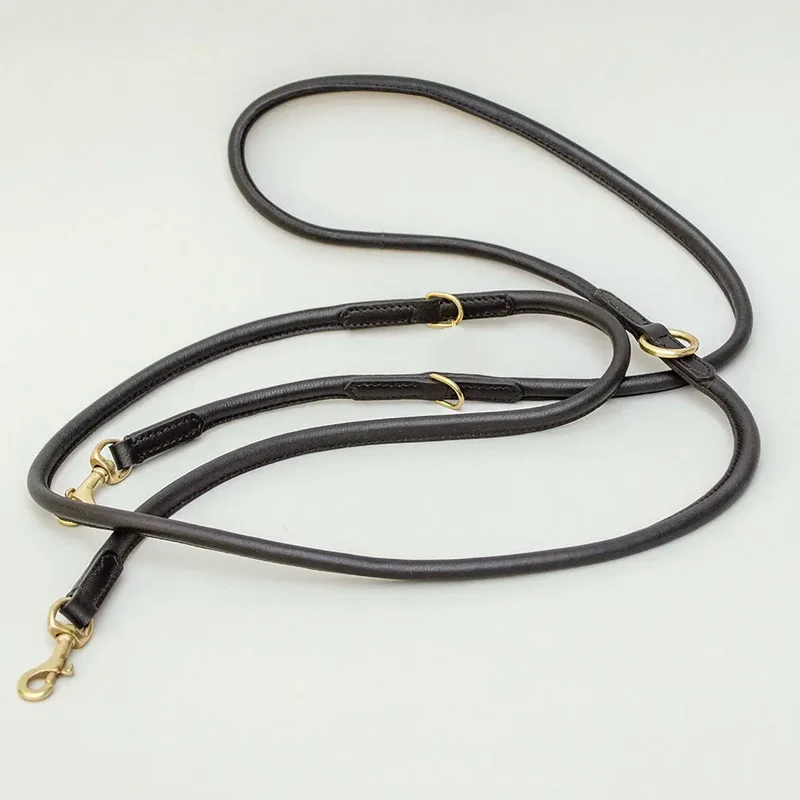 Hundeleine "Rolled Nappa" - black
