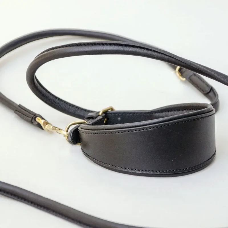 Hundeleine "Rolled Nappa" - black