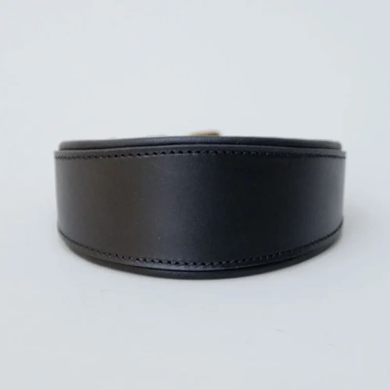 Lederhalsband für Windhunde - "Greyhound Black"