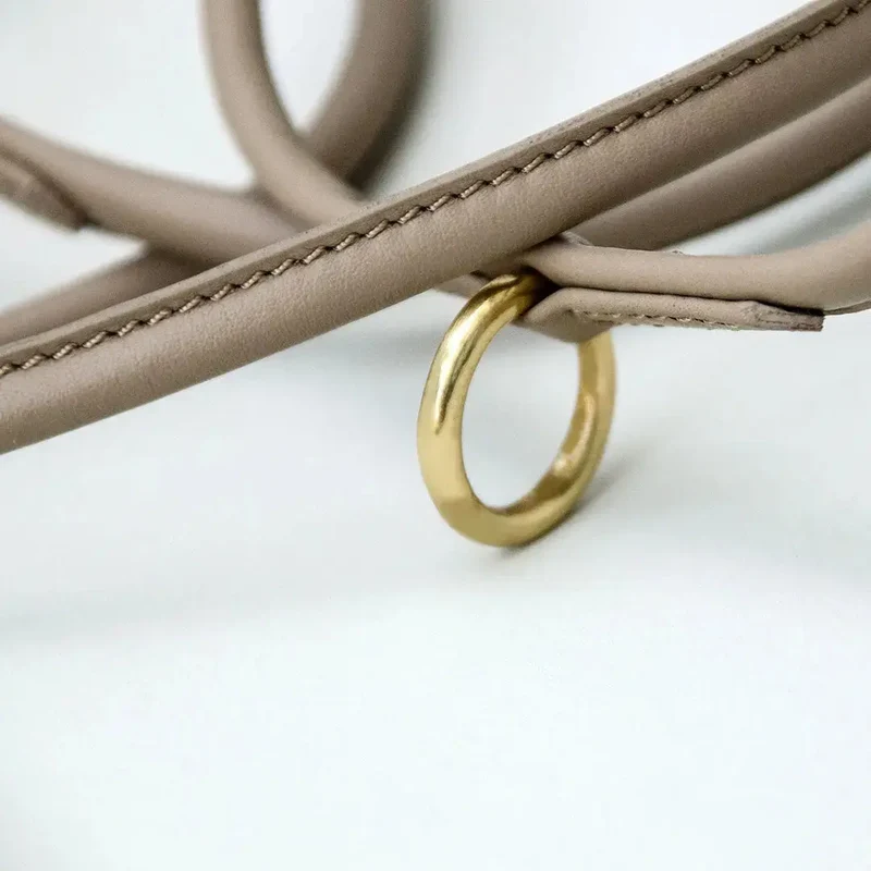 Hundeleine aus Nappaleder "Rolled Nappa" - taupe
