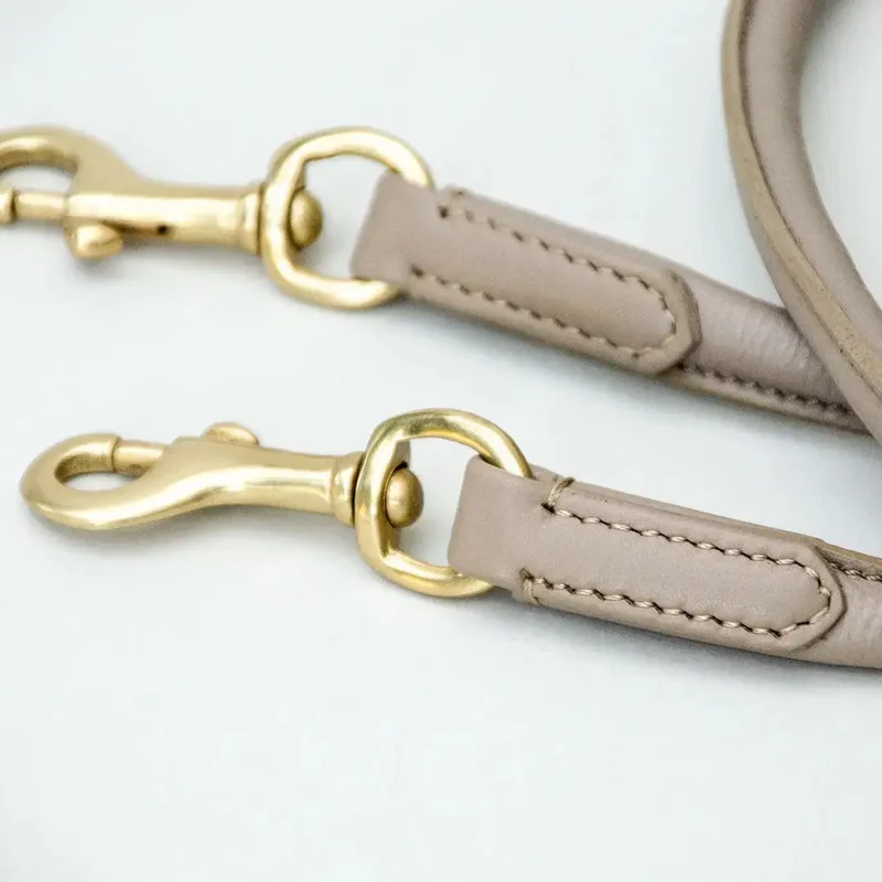 Hundeleine aus Nappaleder "Rolled Nappa" - taupe