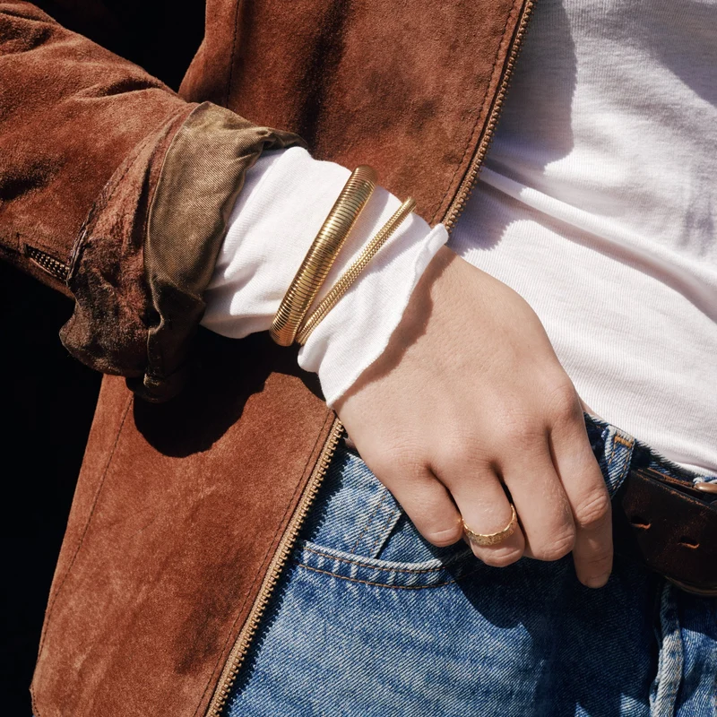 MIVA Gold Abgerundetes Kettenarmband