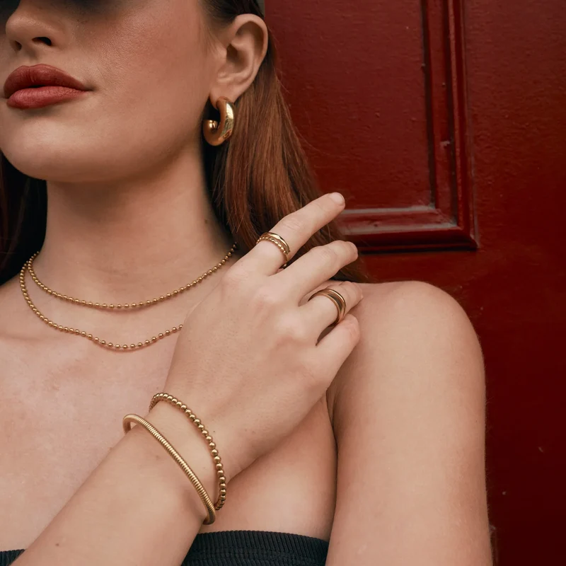 MIVA Gold Abgerundetes Kettenarmband