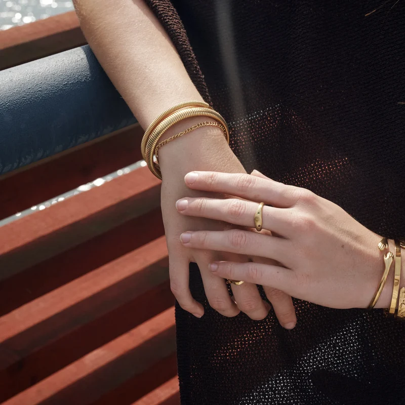 MIVA Gold Abgerundetes Kettenarmband