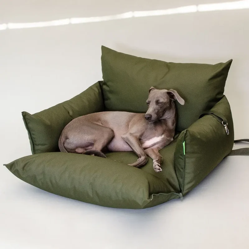 Hundeautositz „Slide Out" – Oliv