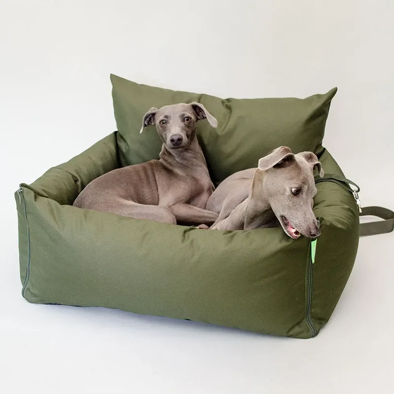 Hundeautositz „Slide Out" – Oliv
