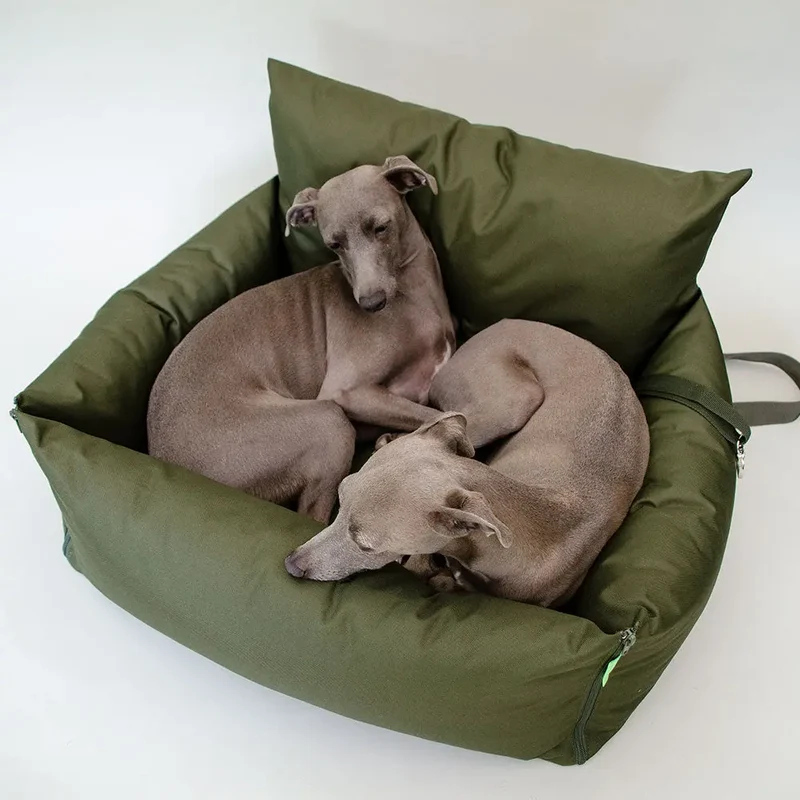Hundeautositz „Slide Out" – Oliv