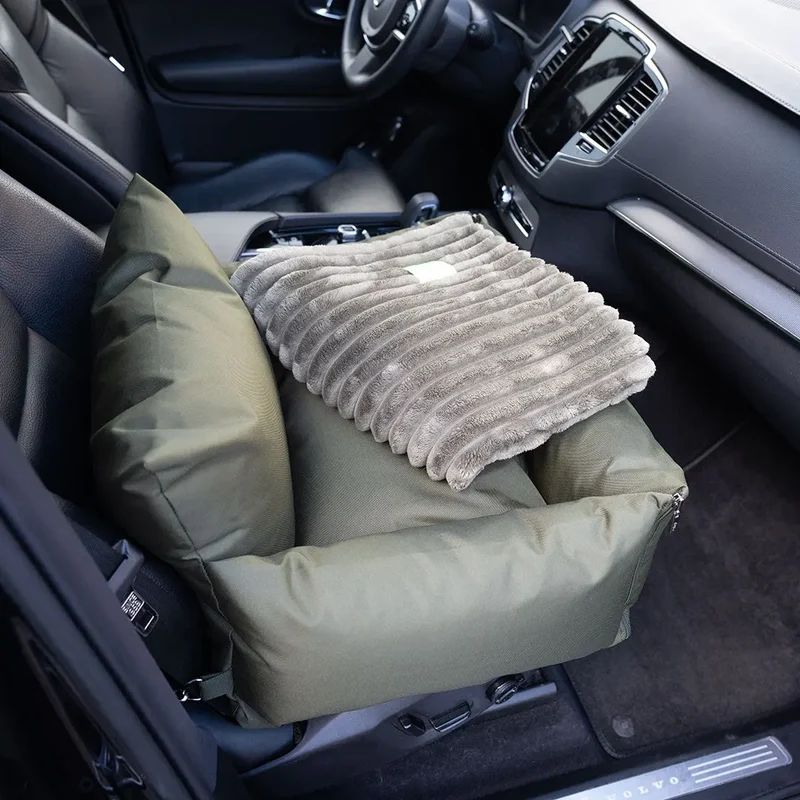 Hundeautositz „Slide Out" – Oliv