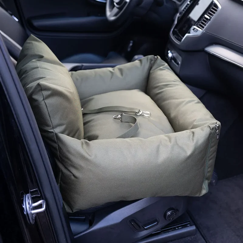 Hundeautositz „Slide Out" – Oliv