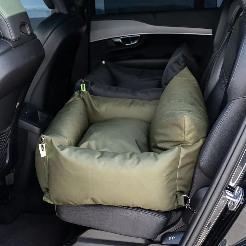 Hundeautositz „Slide Out" – Oliv