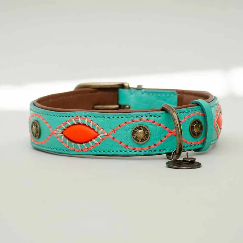 Halsband im Bohemian Stil - "ibiza lounge BIG" - türkis