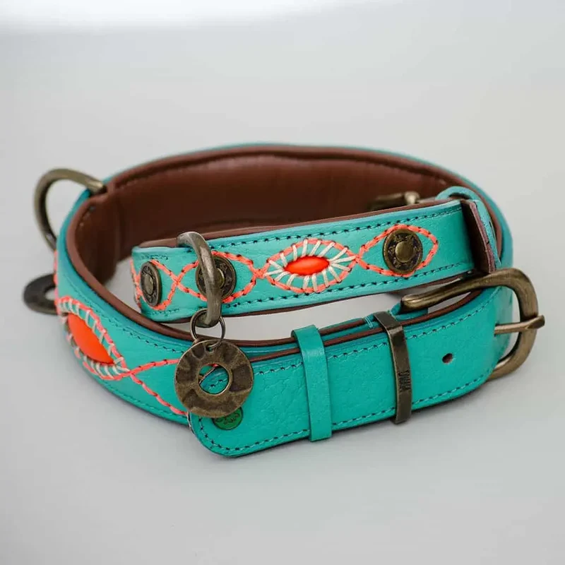 Halsband im Bohemian Stil - "ibiza lounge BIG" - türkis