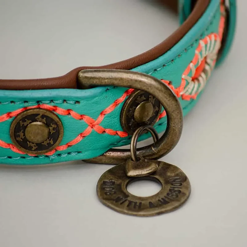 Halsband im Bohemian Stil - "ibiza lounge BIG" - türkis