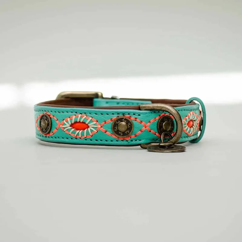 Halsband im Bohemian Stil - "ibiza lounge BIG" - türkis