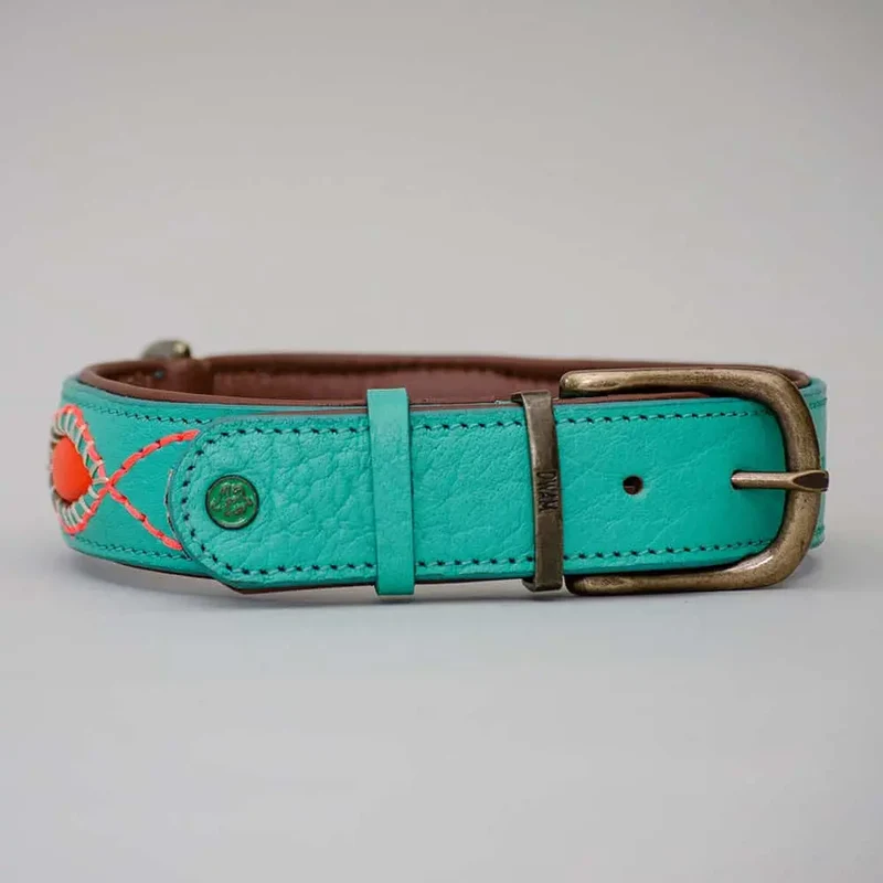 Halsband im Bohemian Stil - "ibiza lounge BIG" - türkis