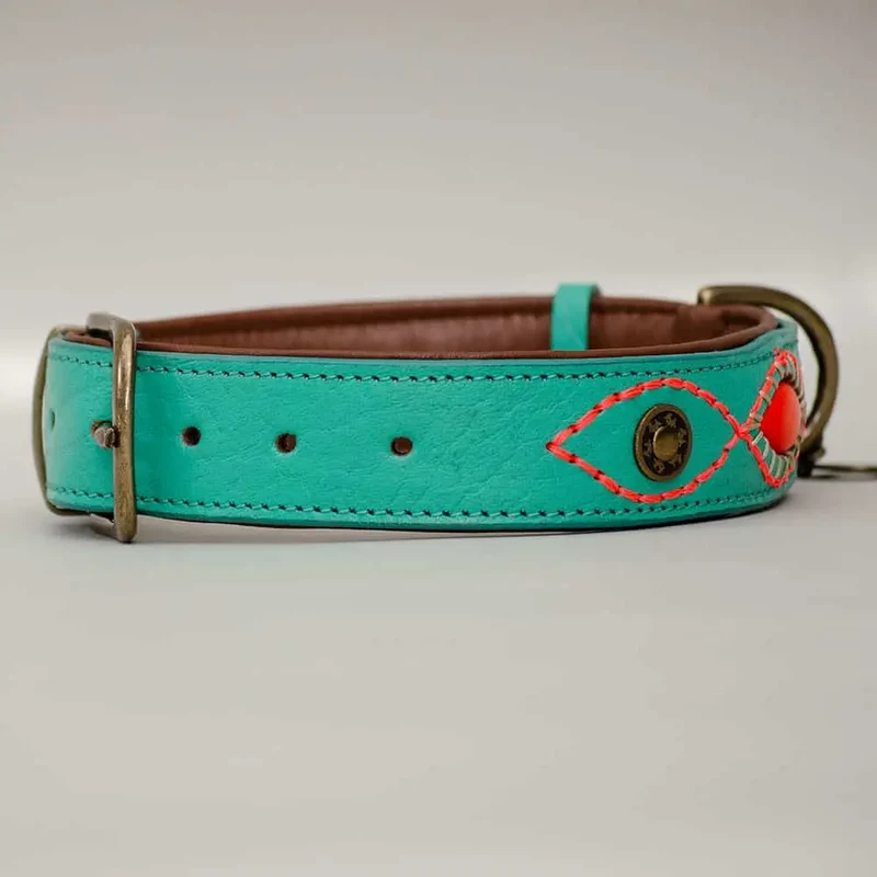 Halsband im Bohemian Stil - "ibiza lounge BIG" - türkis