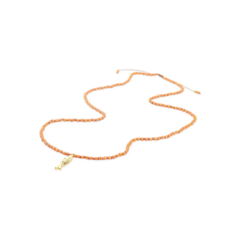 ARA Halskette Orange Fischperlen
