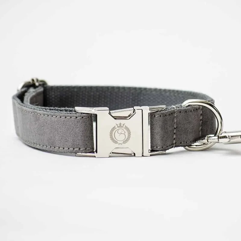 Das klassische Velours Halsband „Color Up“ - grey