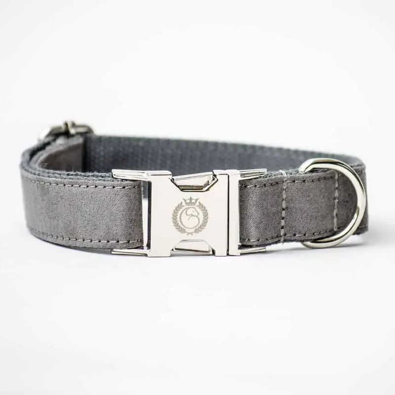 Das klassische Velours Halsband „Color Up“ - grey